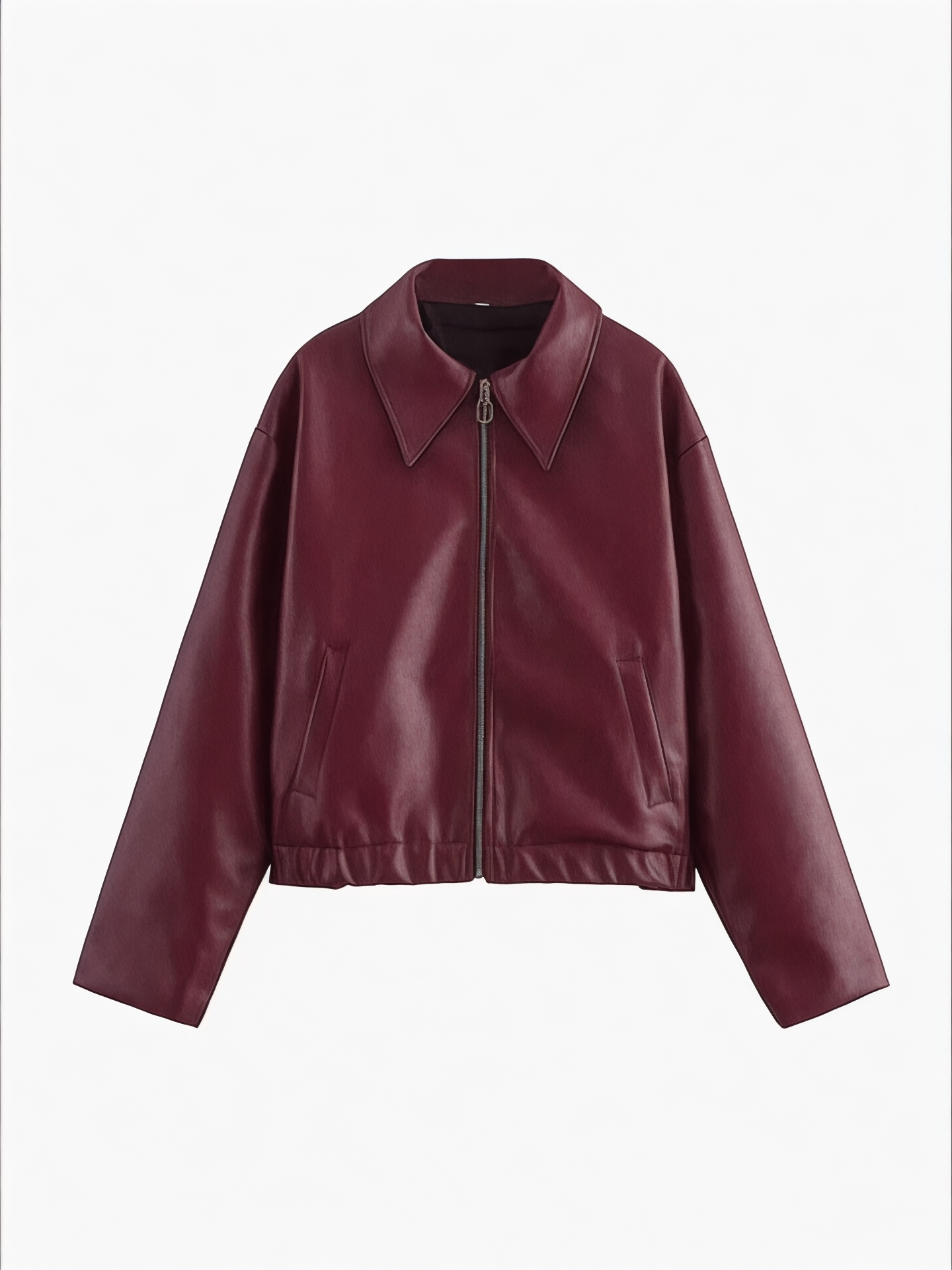 Mystique & Co™ veste en cuir bordeaux