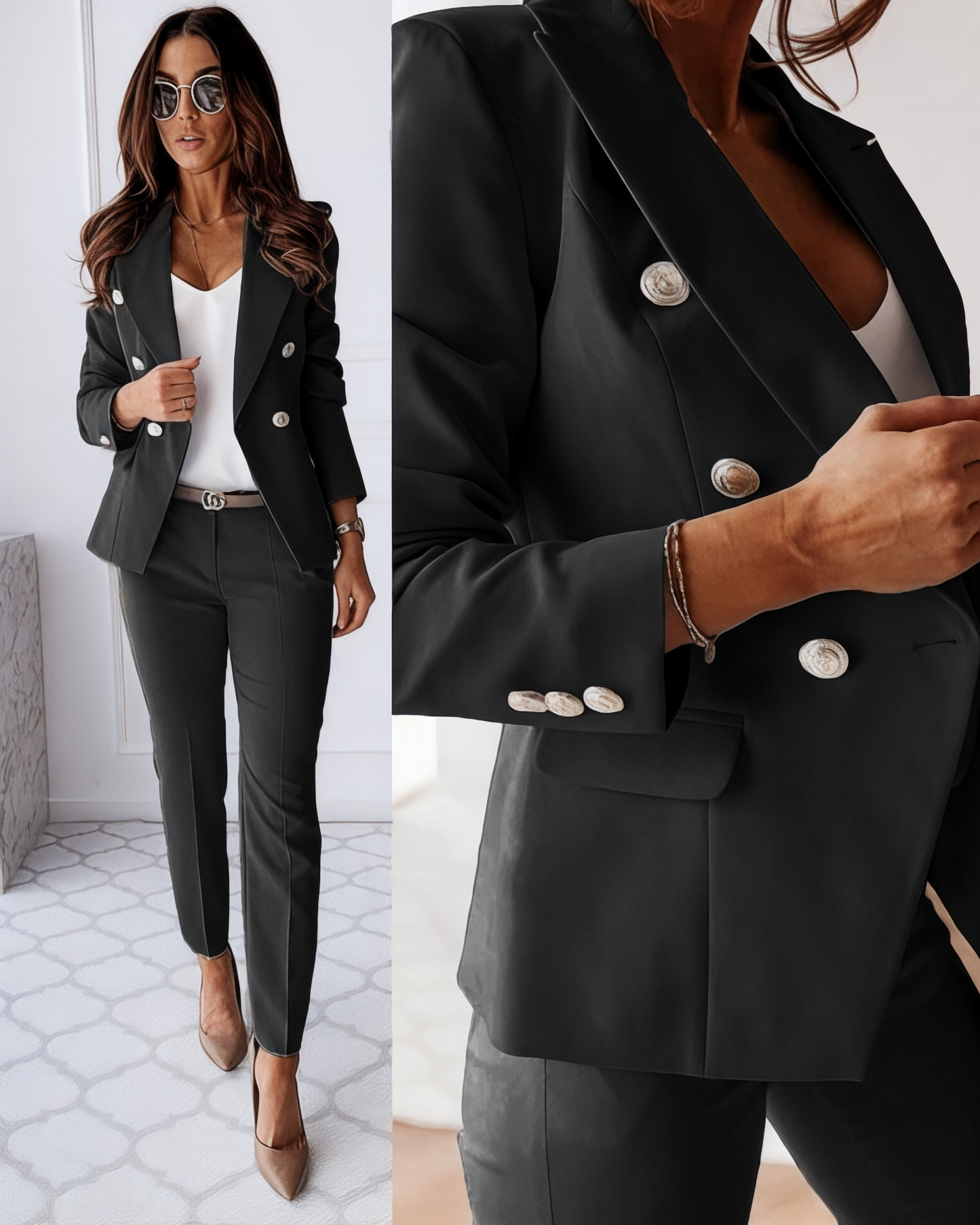 Mystique & Co™ Ensemble Tailleur Blazer & Pantalon