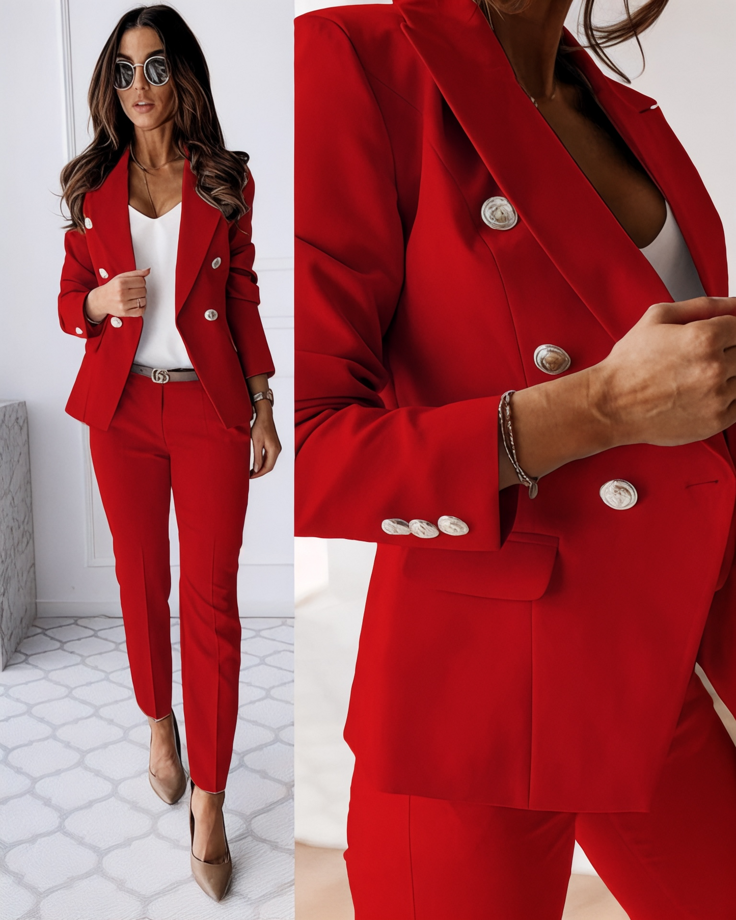 Mystique & Co™ Ensemble Tailleur Blazer & Pantalon