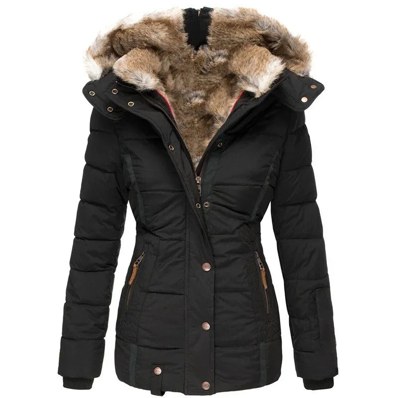 Mystique & Co™ Veste Hiver à Capuche avec Fourrure