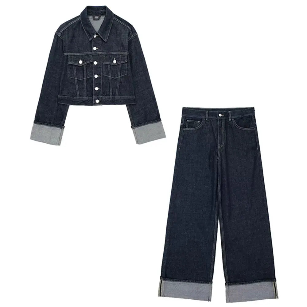 Mystique & Co™ Veste en Jean Vintage et Pantalon