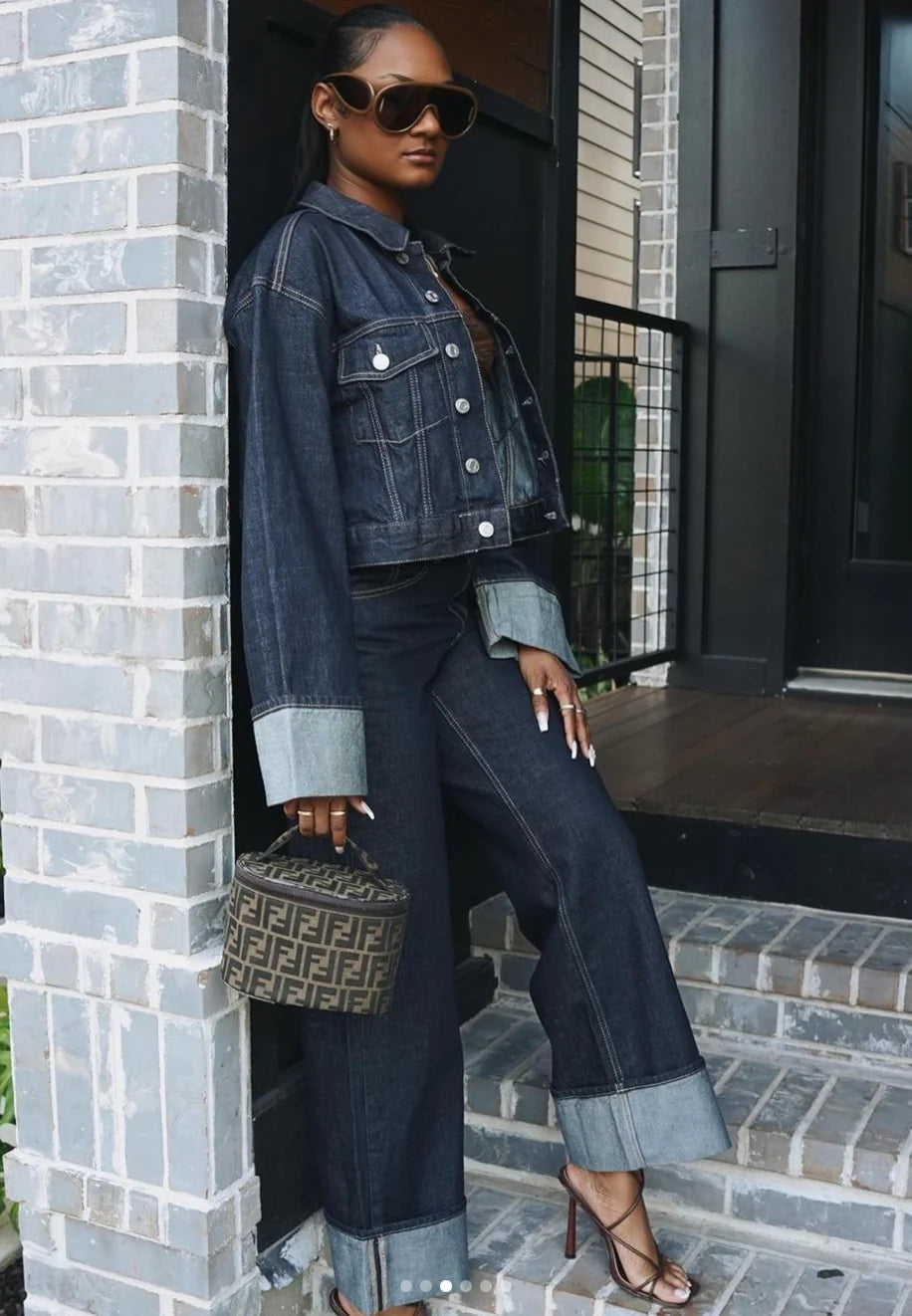 Mystique & Co™  Veste en Jean Vintage et Pantalon