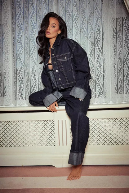 Mystique & Co™  Veste en Jean Vintage et Pantalon