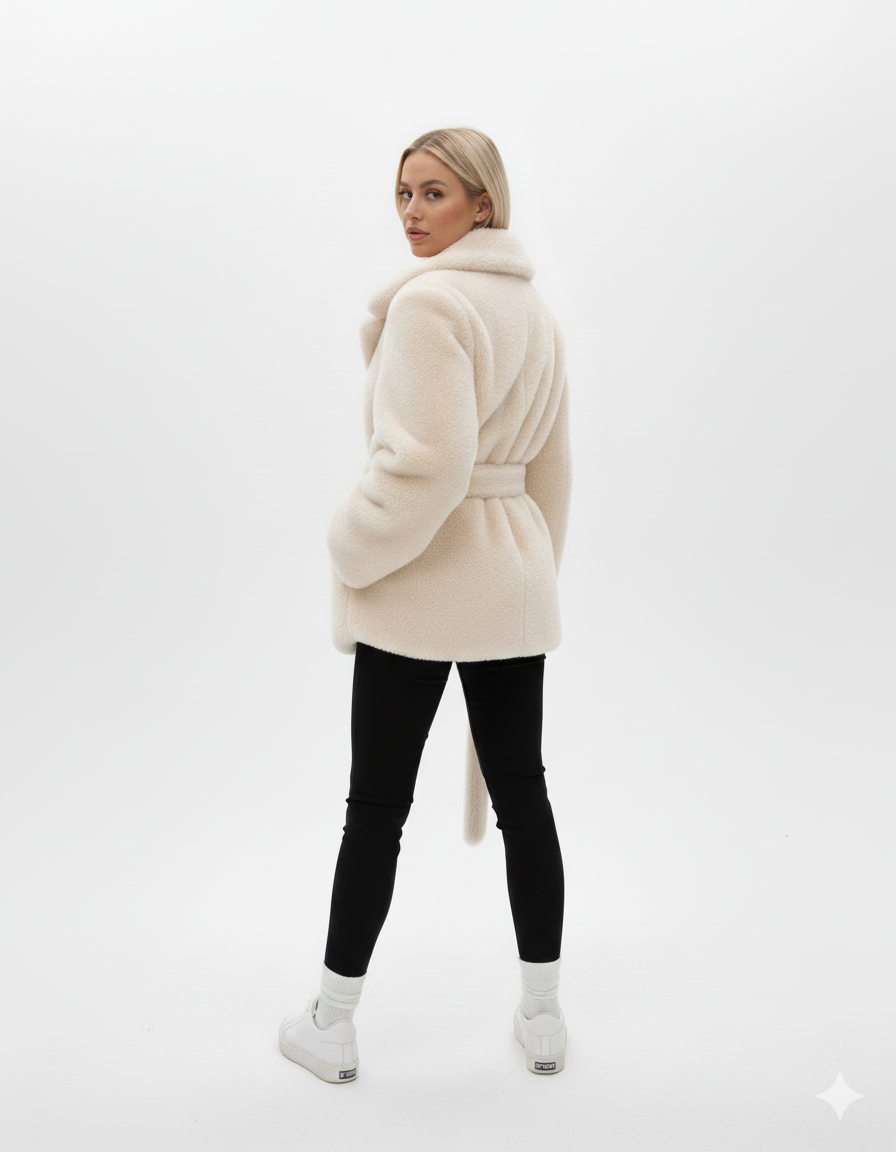 Mystique & Co™ Veste Fausse Fourrure Ceinturée