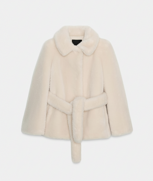 Mystique & Co™ Veste Fausse Fourrure Ceinturée